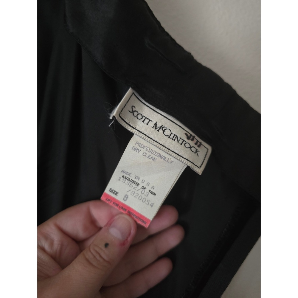 Scott McClintock Gown Women Size 8 Black 80s Velvet Lace Strapless Maxi Dress - Picture 12 of 12
